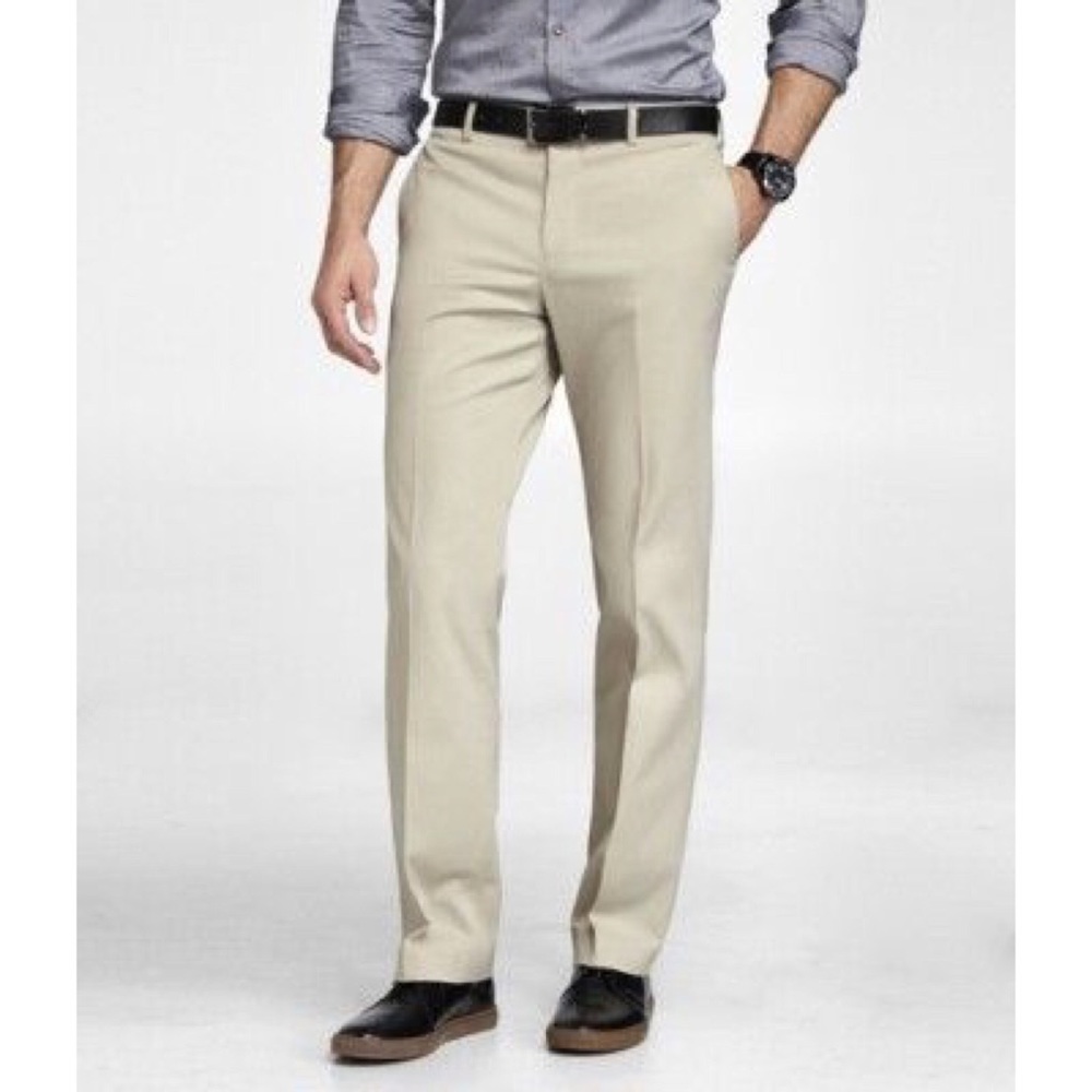 Express Mens Producer Light Khaki Dress Pants